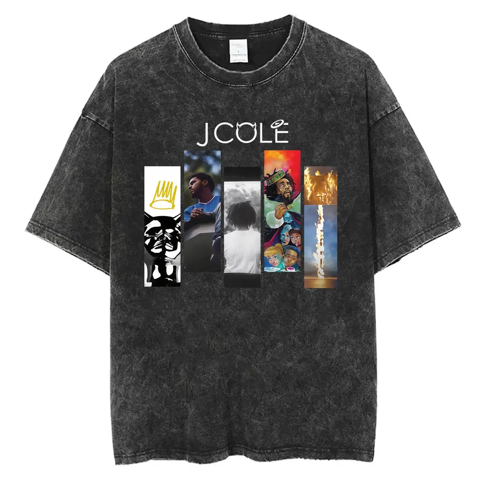 Washed Vintage J.Cole Music Album Cover Graphic T Shirt The Fall Off World Tour 2026 T-shirt Men Women Hip Hop Oversized Tshirt