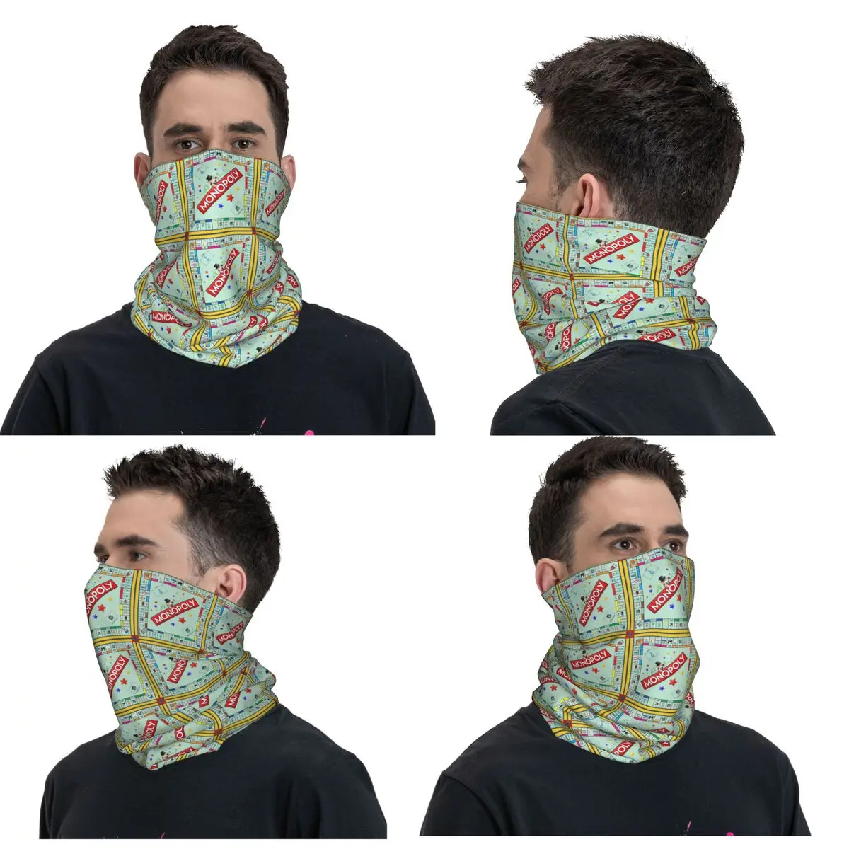 Monopoly Board Game Classic Bandana Neck Gaiter Printed Mask Scarf Multi-use FaceMask Outdoor Sports For Men Women Adult Winter