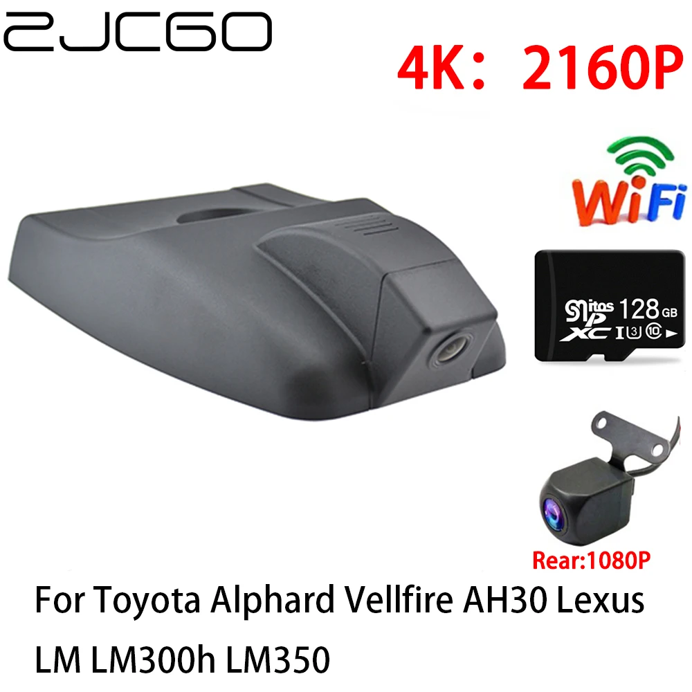 

ZJCGO 2K 4K Car DVR Dash Cam Wifi Front Rear Camera 2 Lens 24h parking for Toyota Alphard Vellfire AH30 Lexus LM LM300h LM350