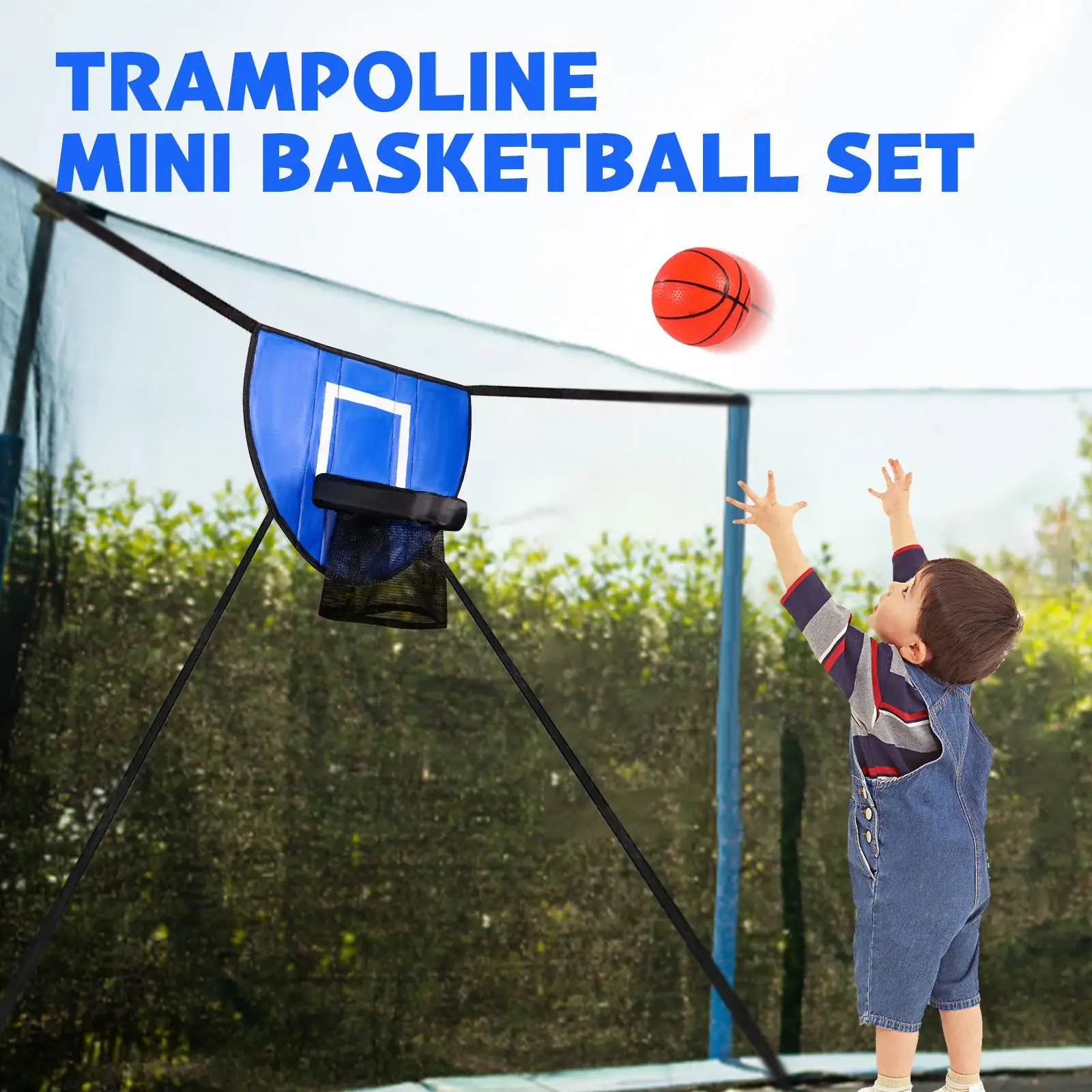 Mini canestro da basket per trampolino con custodia Porta basket universale