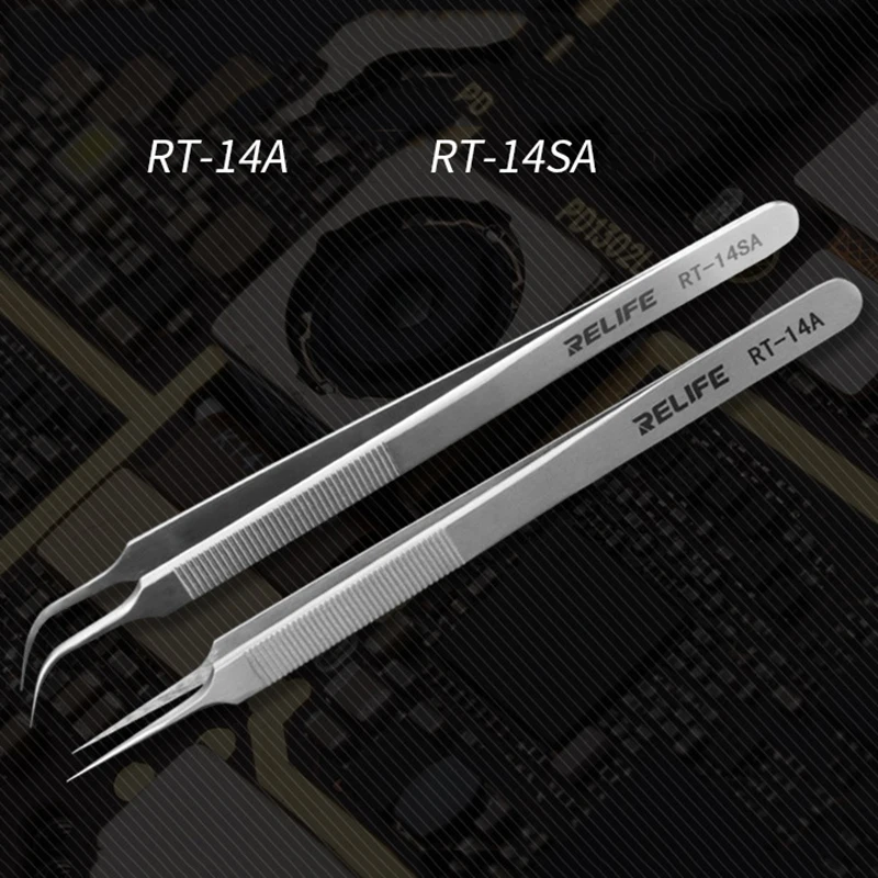 High Precision Stainless Steel Tweezers Curved and Straight Forceps For Electronic Cell Phone Repair Blackhead Clip Tweezers