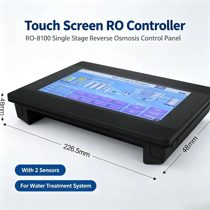 RO-8100 Single Stage Touch Screen RO Controller With 2 Sensors For Reverse Osmosis Water System