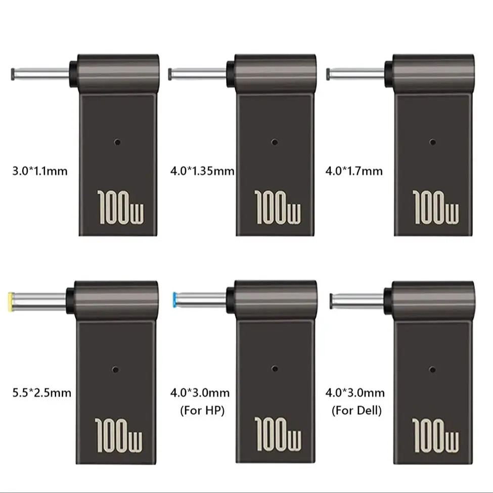 PD 100W Laptop Power Charger Converter Female Type-C To DC Male Jack Plug Supply Adapter Connector 5A For Notebook Computer PC