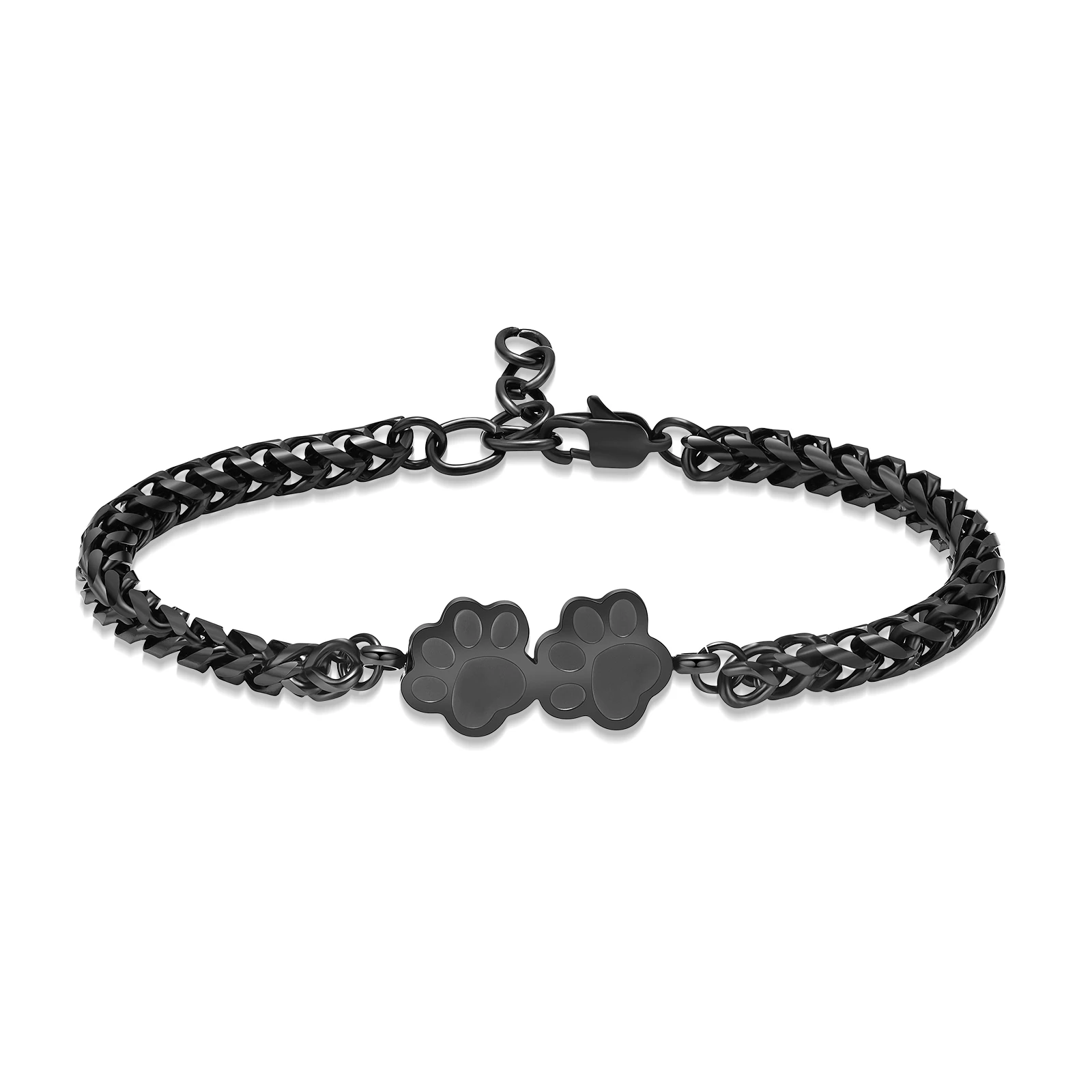 

Urn Bracelet for Ashes Double Paw Print Cremation Jewelry for Men Women Keepsake Memorial Human Pet Cat Dog Ashes Bracelet