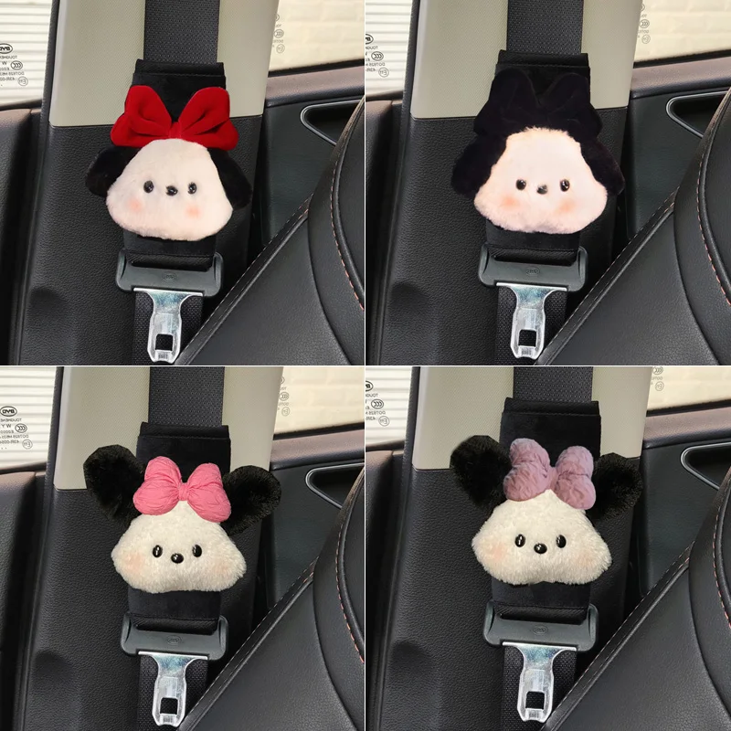 1pc Nette Cartoon Bogen Hund Auto Sicherheitsgurt Abdeckung Kurzen Stil Gürtel Harness Kissen Auto Schulter Gurt Schutz Pad für kind Frauen