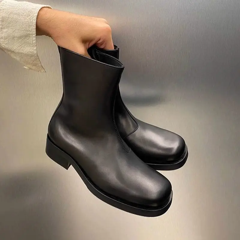 

Зимние теплые высокие ботинки на подкладке ex Chelsea, рабочая одежда, ботинки с боковой молнией и манжетами, мужские ботинки в стиле ретро, ботинки Sle ort