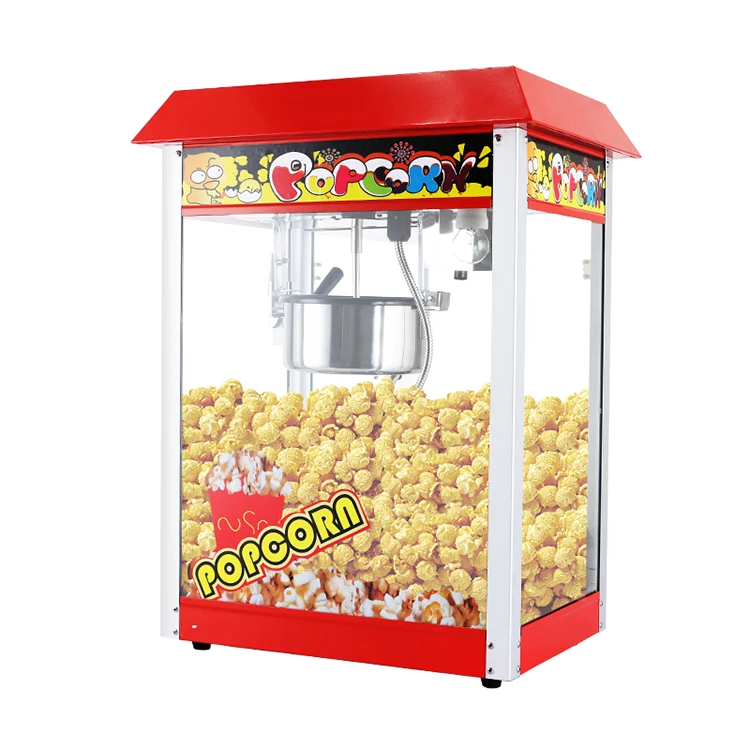 

Red Roof Commercial Electric Pop Corn Making Maker Customized Popcorn Machine Popcorn Machine 8oz Kettle Popcorn Machine