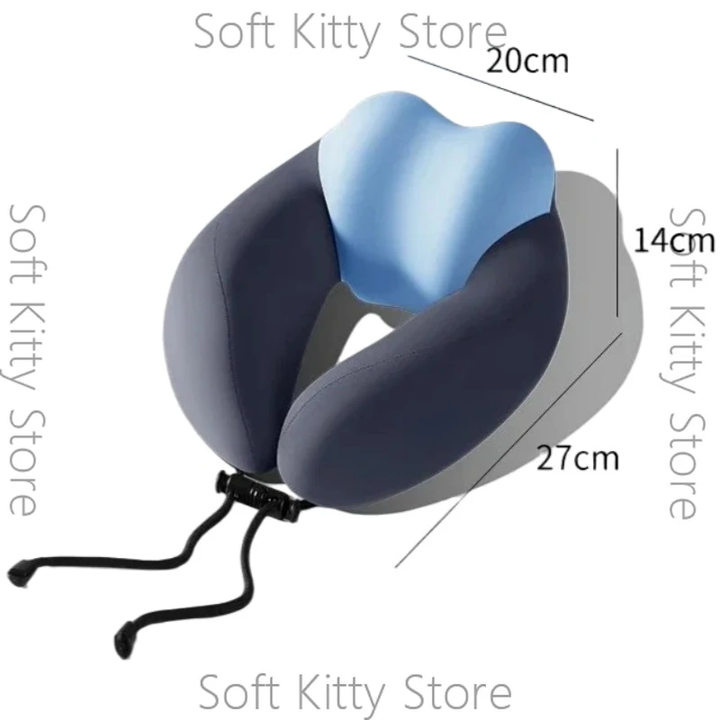 Memory Foam U-Shaped Neck Pillow For Travel & Airplane Ergonomic Cervical Support Pillow with Portable Design Washable Cover