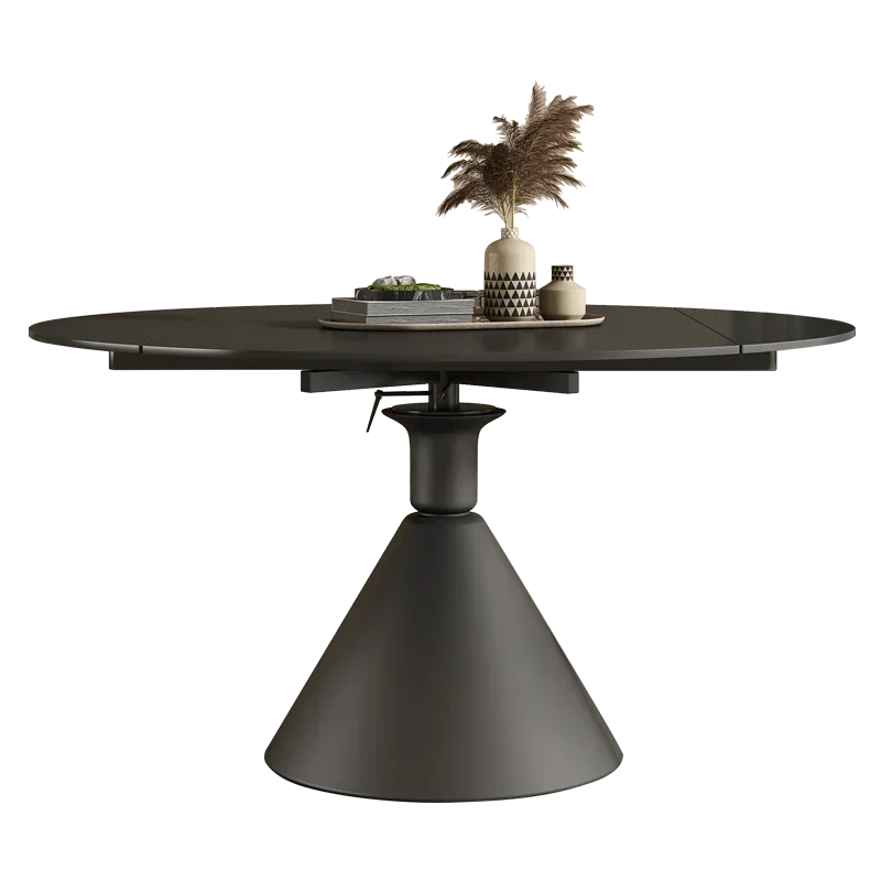 

Black square and round dual-purpose, modern household small apartment, rotatable and retractable multi-function