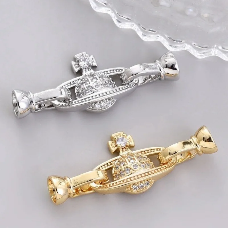 

DIY Jewelry Making Connector Copper Gold Plated Planet Double Head Pearl Buckle Handmade Necklace Bracelet Accessories Wholesale