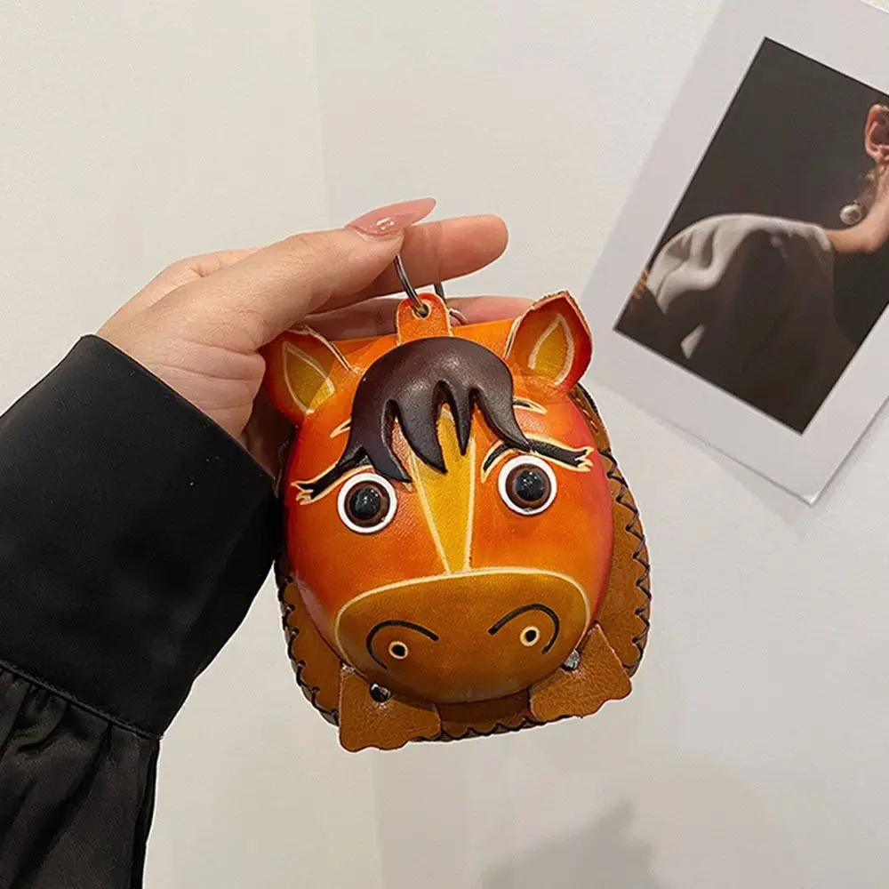 High Quality Pony Mini Key Bag Zodiac Horse Car Key Pouch High-end Kawaii Pocket Keychain Case Single Shoulder Crossbody Bag