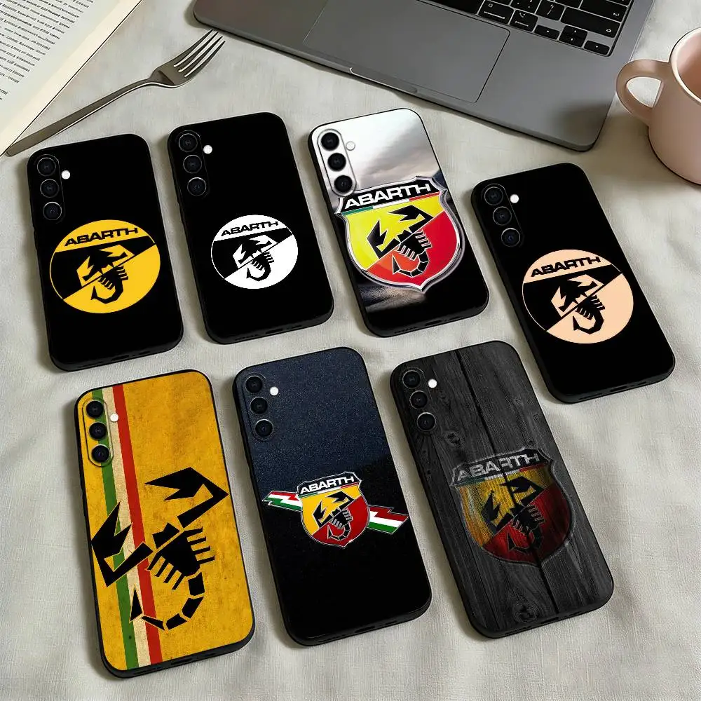 A-AbarthS-s LOGO Phone Case Black Silicone Soft For Samsung Galaxy A73,A72,A71,A70,A53,A52,A51