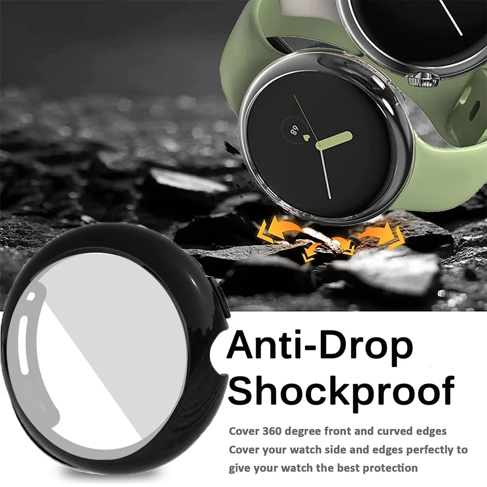 Casing untuk Google Pixel Watch 2 Pelindung Layar jam tangan pintar Tahan Guncangan Pelindung Penuh TPU Lembut Penutup Bumper untuk Pixel Watch