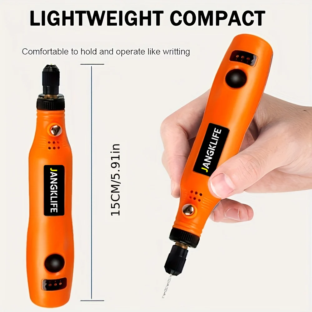 JANGKLIFE USB Cordless Rotary Tool Kit Woodworking Engraving Pen DIY For Jewelry Metal Glass Mini Wireless Drill