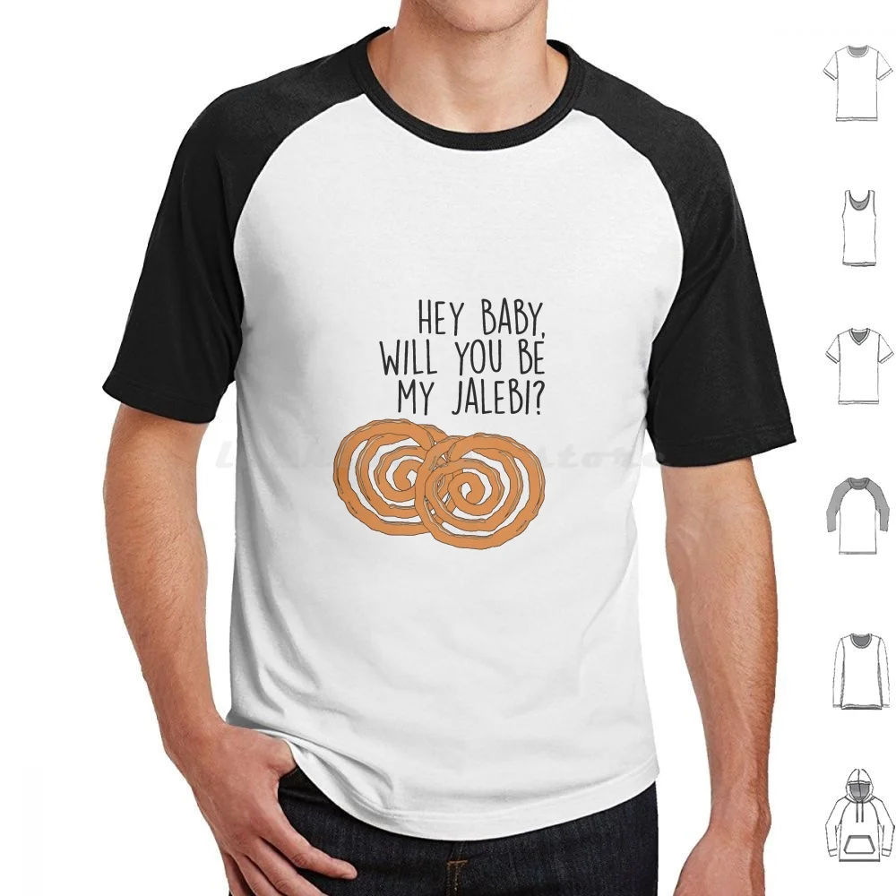 Jalebi Baby . Snack Lines T Shirt Cotton Men Women DIY Print Jalebi Sweets Indian Snacks Sugar Sweet Mithai Bakery Street Food
