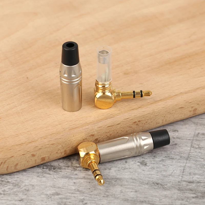 1pc Right Angle Mini Jack 3.5mm Stereo Right Angle Male Plug Audio Repair Earphone Soldering Adapter Solder Connector