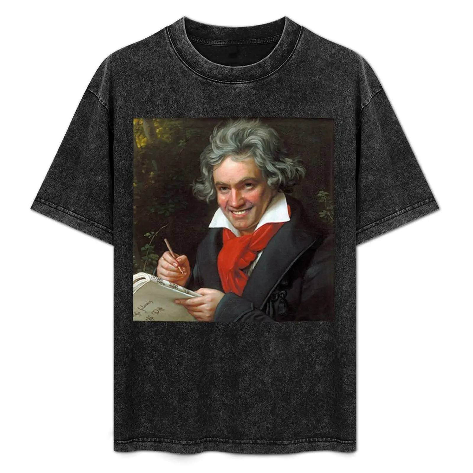 

Smiling Ludwig Van Beethoven art famous music composer meme T-Shirt Durable Work Wear T-Shirt