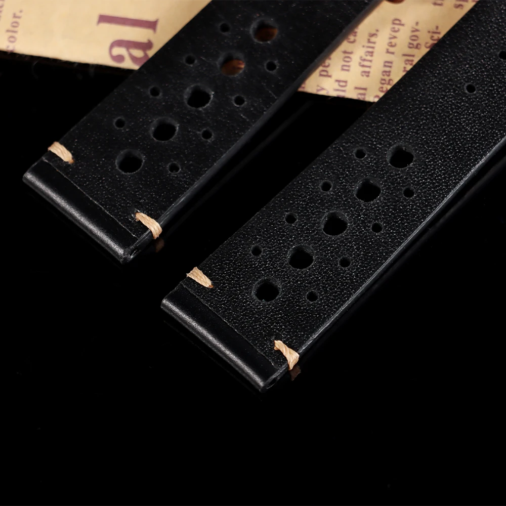 النفط الشمع حزام الساعات 20 مللي متر خمر جلد البقر تنفس حزام ساعة اليد ل Seiko ل رولكس سوار العالمي معصمه للرجال النساء