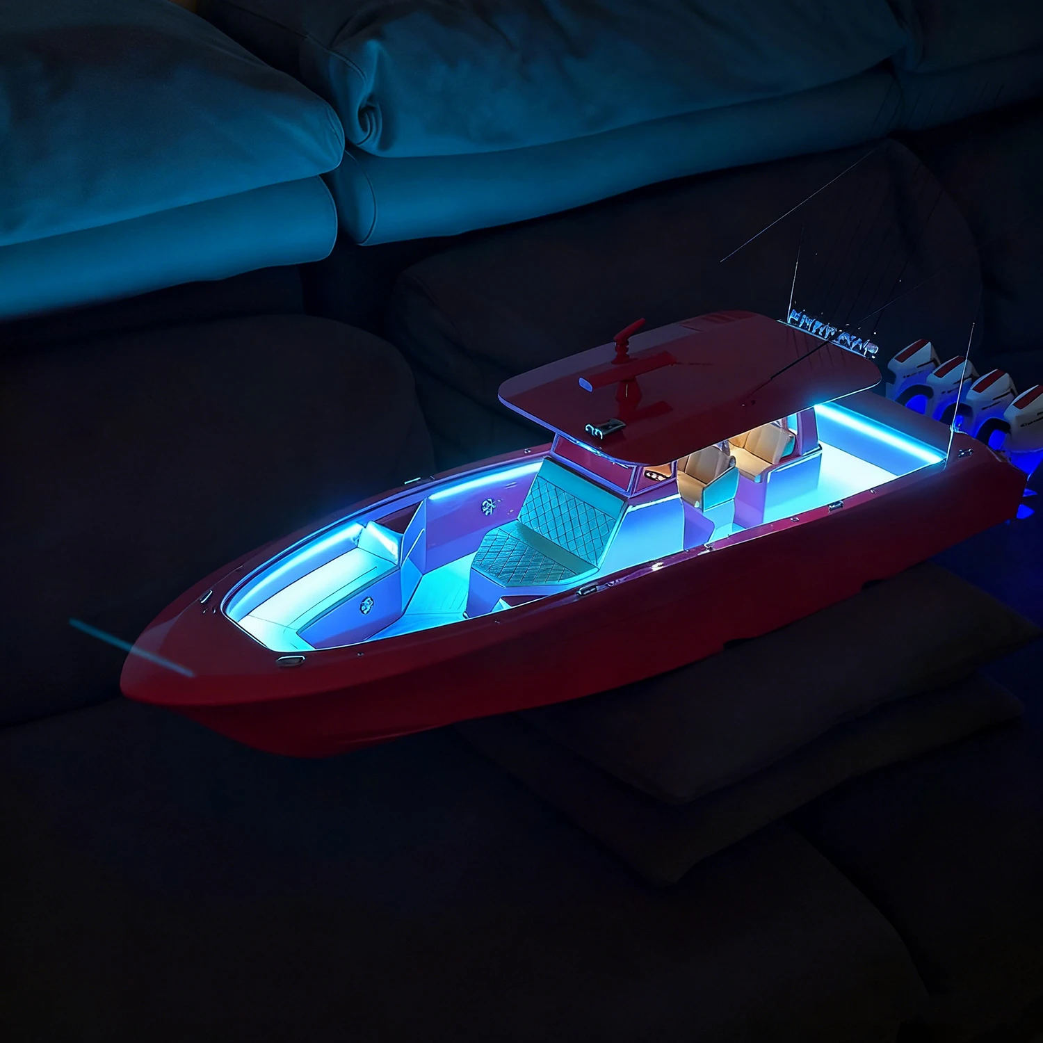 1/14 RC Ships 93cm 4 Outboard Engines Remote Control Yacht Model Equipped with Lights RC Schiffe Model RTR Ship Toy Yacht Model