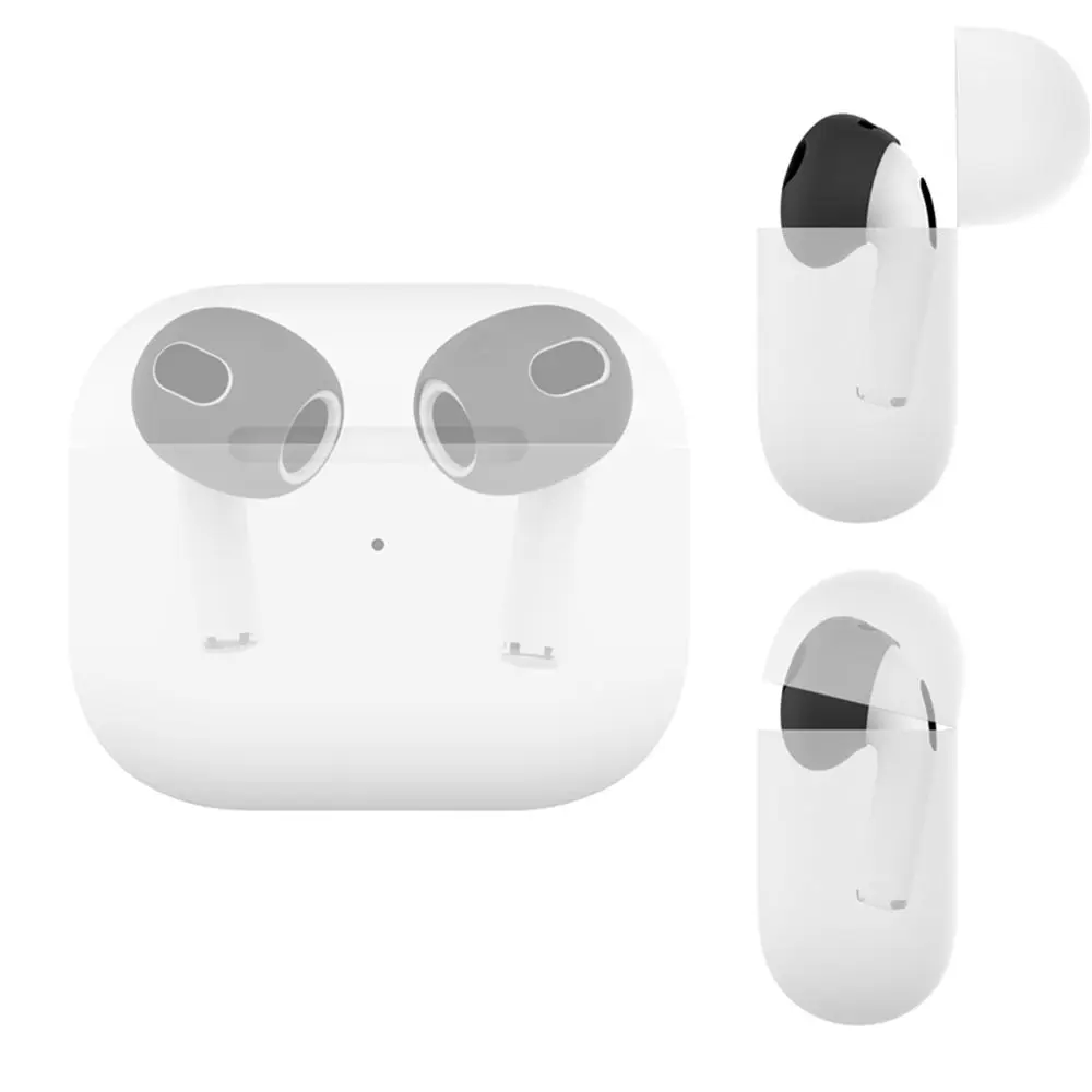 2 Buah/1 Pasang Earphone Ultra Tipis Antiselip Pengganti Eartips Silikon Penutup Telinga untuk AirPods 3