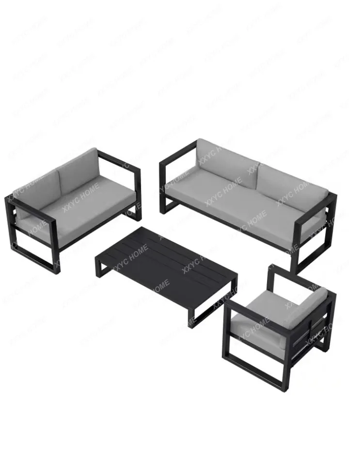 Outdoor Aluminum Alloy Sofa Combination Courtyard Outdoor Waterproof and Sun Protection Furniture