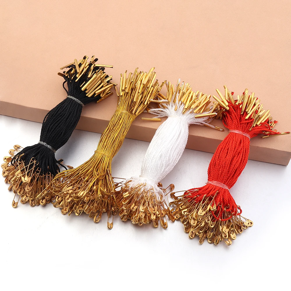 100-200Pcs/Lot Metal Pins Buckle Clothes Cotton Tag Rope Cords Hanging Tablet For Garment Bag Tags Cards DIY Clothing Accessorie view 6