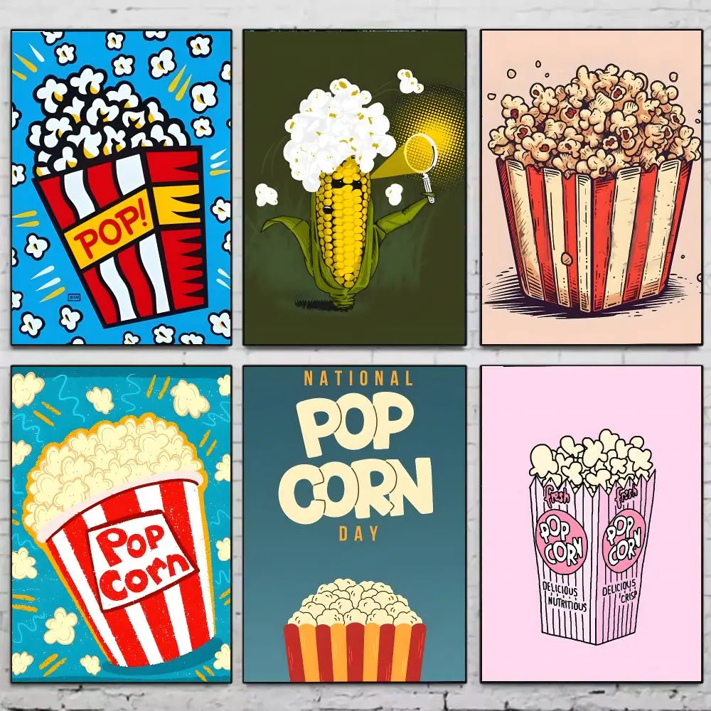 Popcorn Poster Creative Cartoon Illustrations Home Decoration Wall For Living Room Bedroom Home Gift