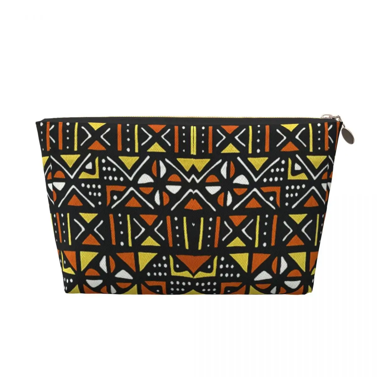 Custom Bogolan Mudcloth African Pattern Travel Cosmetic Bag for Women Africa Ethnic Tribal Art Makeup Toiletry  Beauty Storage