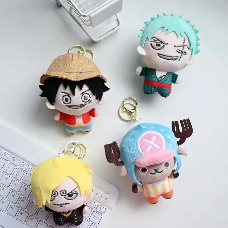 Japanese Anime One Piece Monkey D. Luffy Pp Cotton Filling Doll Keychain Boy Backpack Decoration Accessories Two-Dimensional Toy