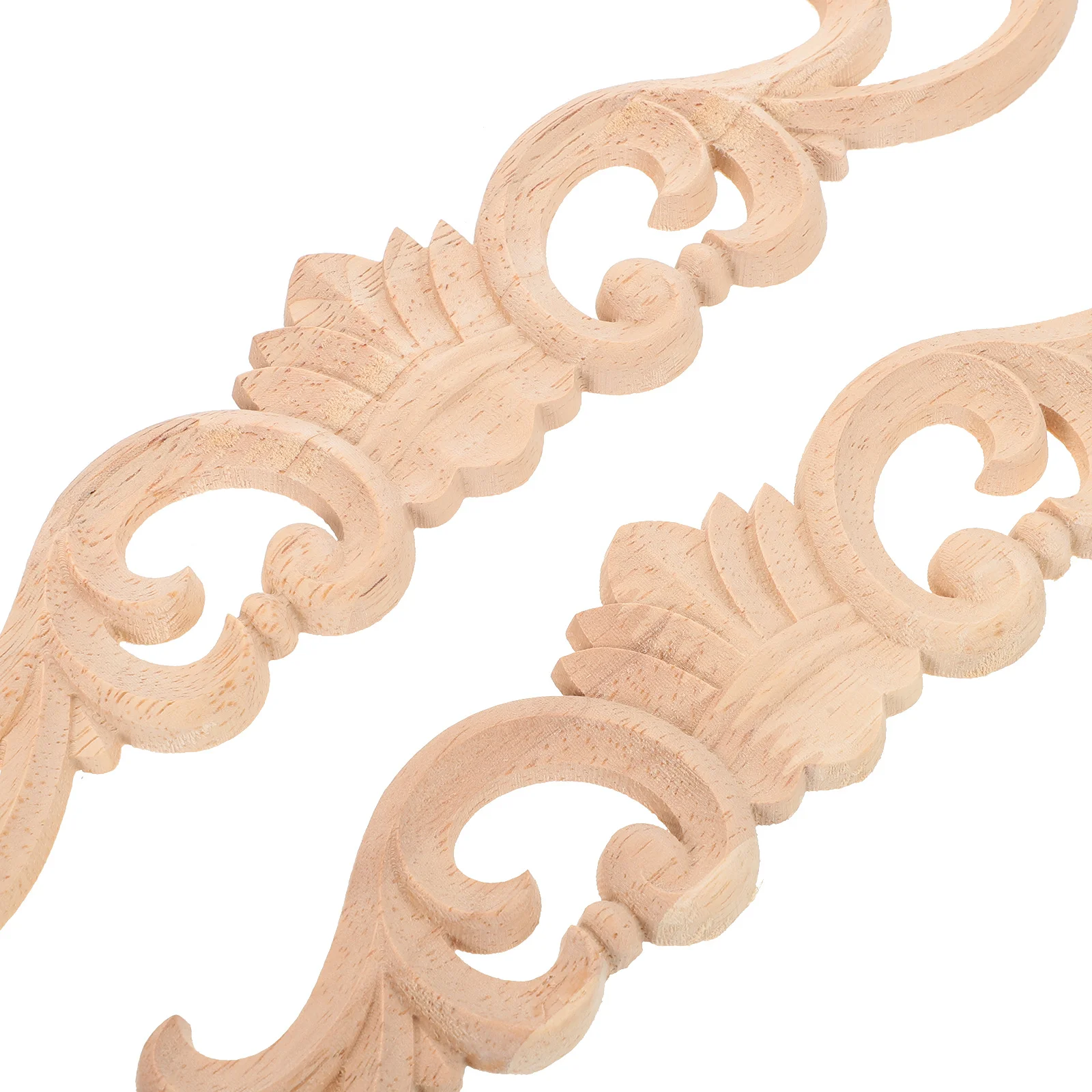 2 قطعة الخشب المنحوت يزين 32X10 سنتيمتر زهرة نمط النمط الأوروبي Onlays لخزانة باب تقليم زخرفة الأثاث الخشب #6