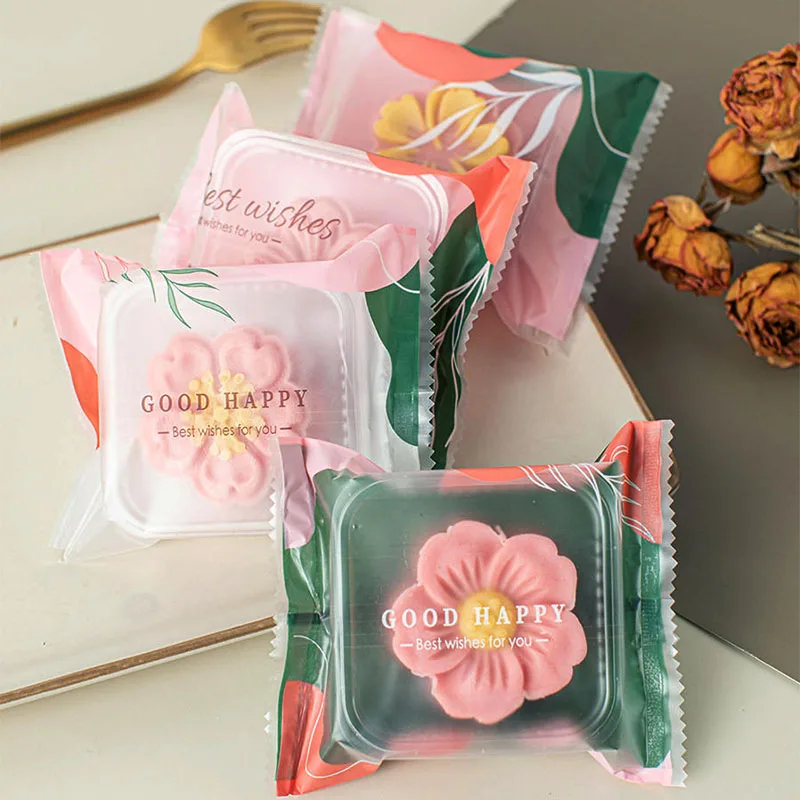 100pcs Mooncake Packaging Bags Mid-autumn Festival New Years Party Supplies Baked Snack Cookie Pastry Pouches Moon Plastic Tray - Image 6
