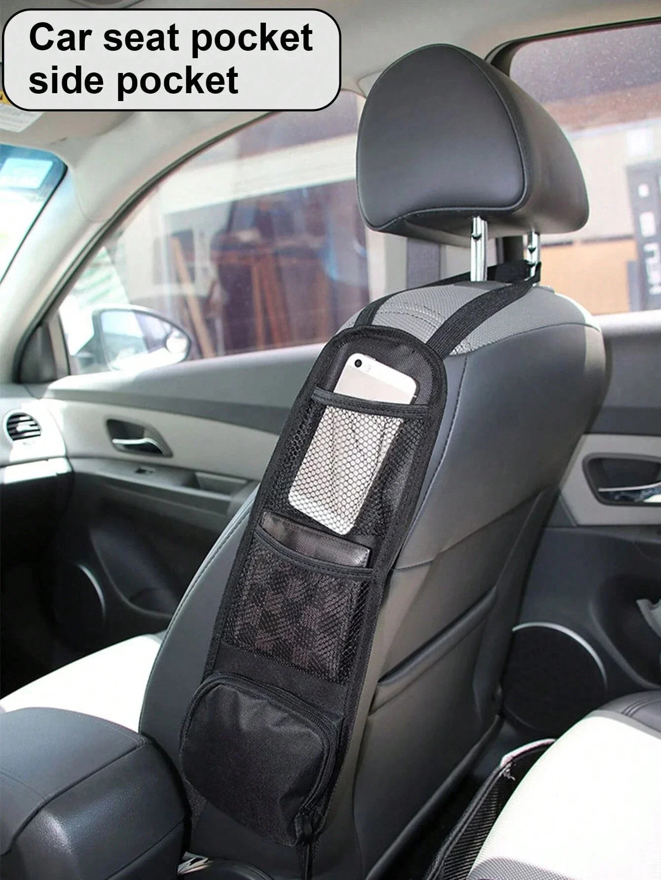 

Car Seat Hanging Bag, Multi-Pocket Seat Side Organizer, Car Multifunctional Mesh Net Pocket, Can Hold Mobile Phone, Wallet, Gl
