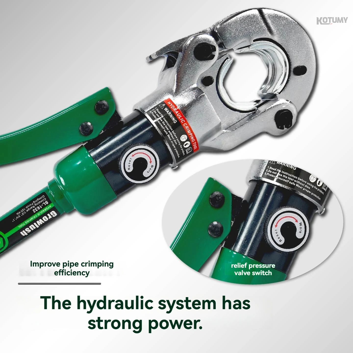 

Plumbing Tool 16-32mm Manual Hydraulic Pipe Crimping Tool Chrome Plated Head for Copper Stainless Steel PEX Pipe