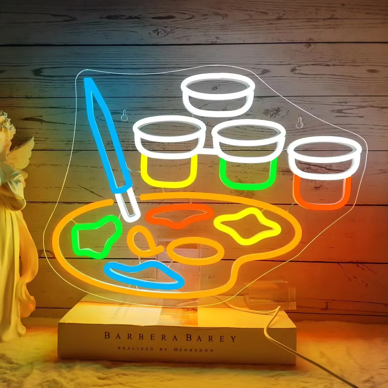 

Paint Palette Neon Sign - Colorful Brush & Paint Splatter LED Wall Art - Dimmable for Art Studio, Classroom Decor - Custom Texts