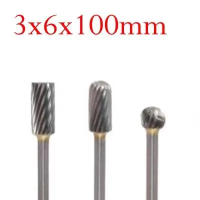 5pcs for Solid Carbide Rotary Burrs Set 100mm Long Single Cut Milling Cutters for Metalworking Wood Carving Jewelry Making