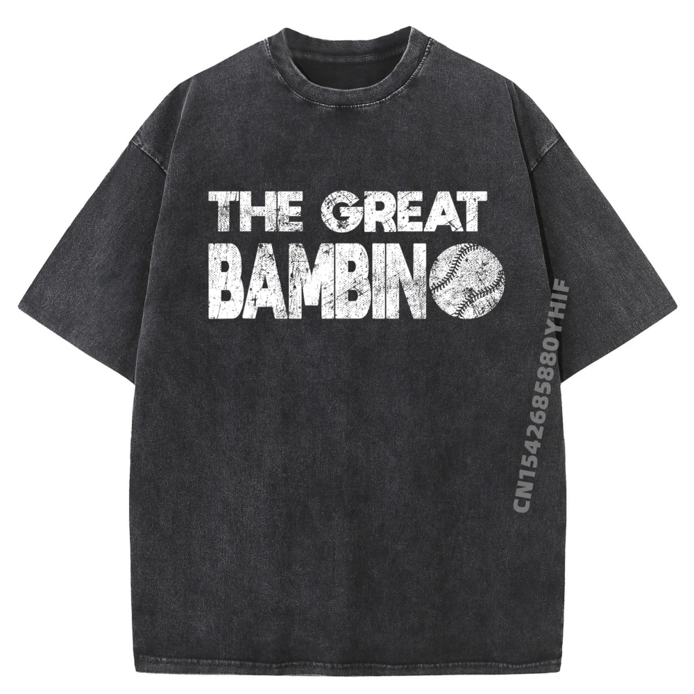 

The Great Bambino Simple Baseball Legend Design Free Shippping Items Lowest Prices Men's Cotton Washed T-Shirt