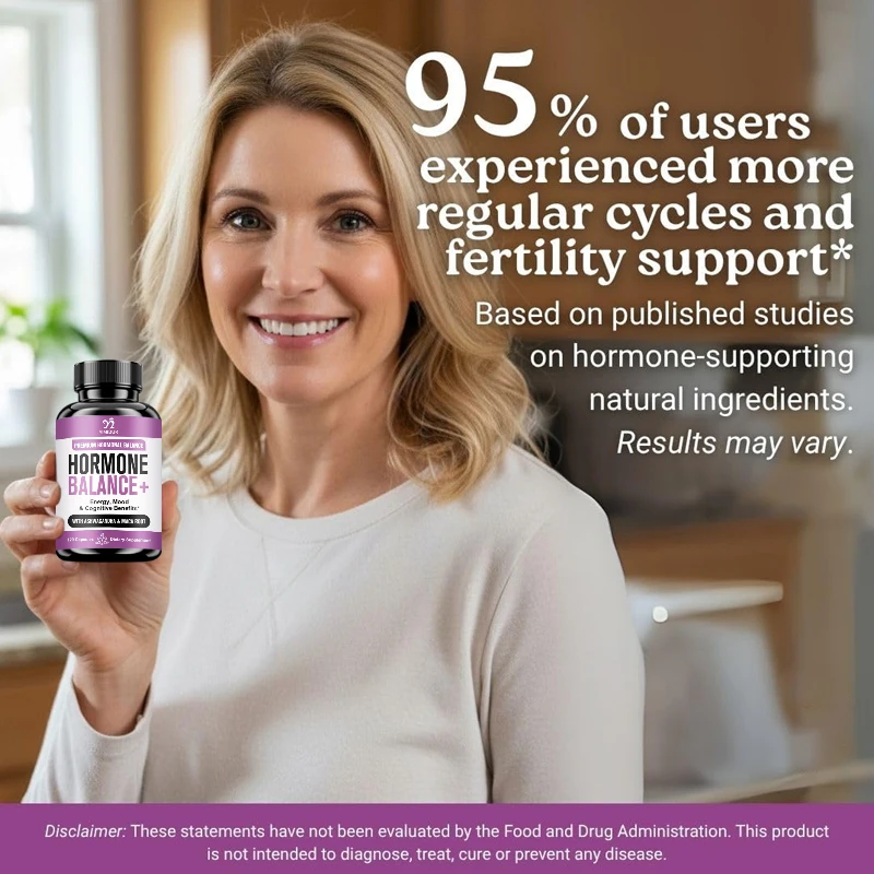 Buy 1 Get 1 Free! Hormone Balance Supplement, for Balances Estrogen, Stress Relief, Boosts Energy & Mood, Metabolism, Vegan view 4