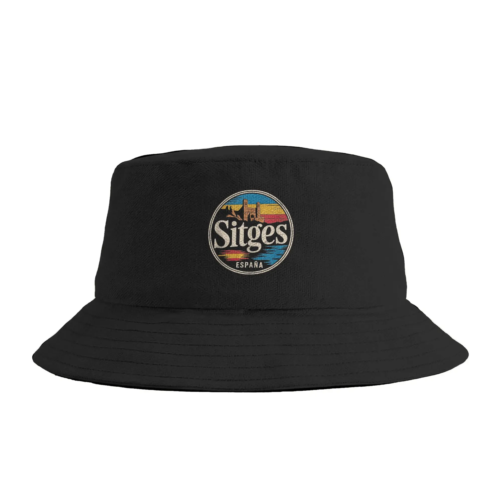 Unisex Explore Sitges City Travel Spain Espana Bucket Hat  Soft Fold Fisherman Hats Spring Casual Fishing Caps Street Style Hat