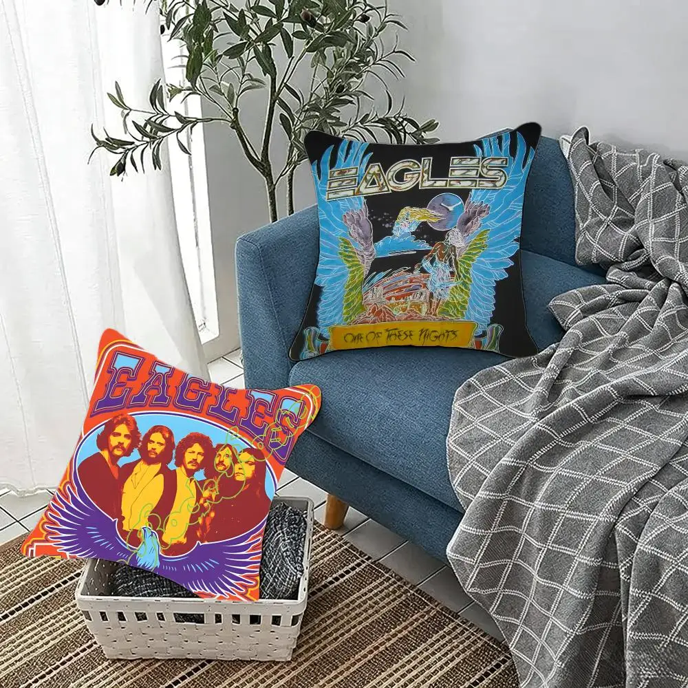 Classic Rock-Band T-The Eagles Cushion Cover Fluffy velvet Nordic style plush Living room sofa decorative