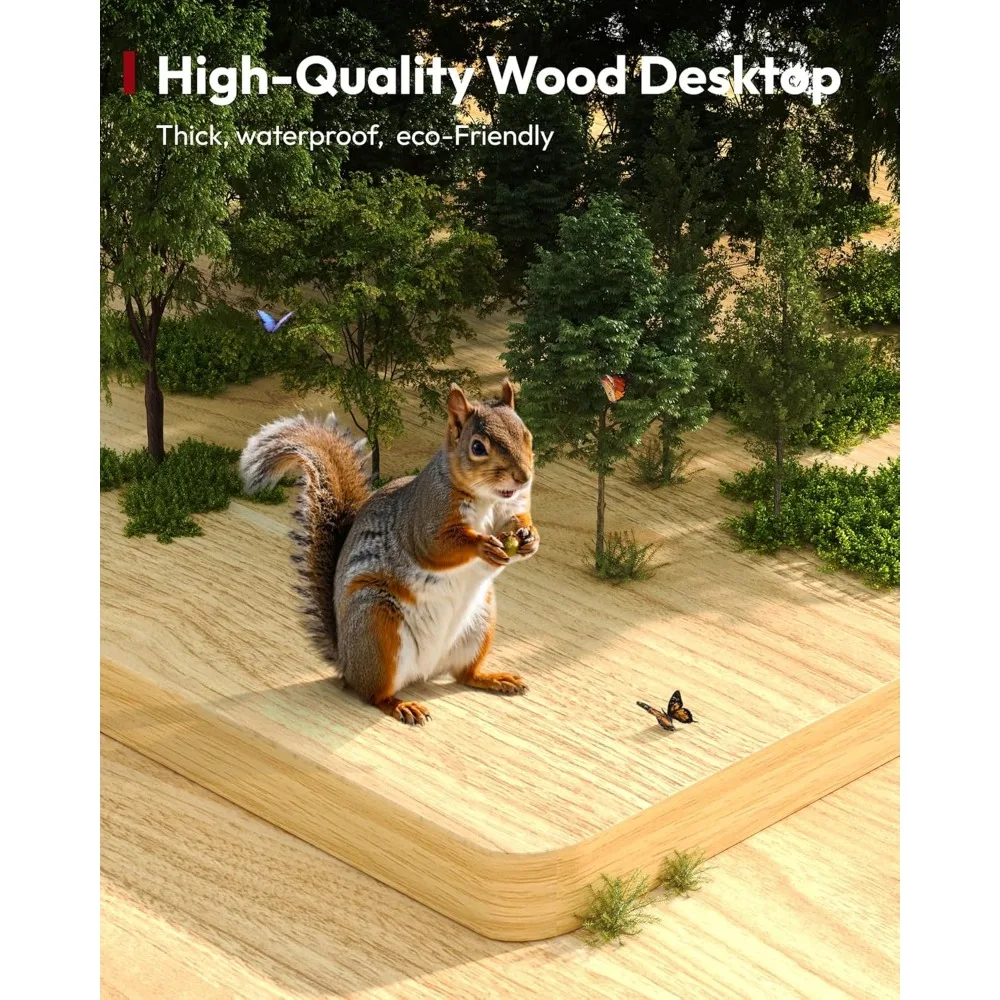 Electric Height Adjustable Standing Desk 60 x 24 Ergonomic Whole-Piece Desk with 6-Button Controller for Comfortable Stand-Up Wo