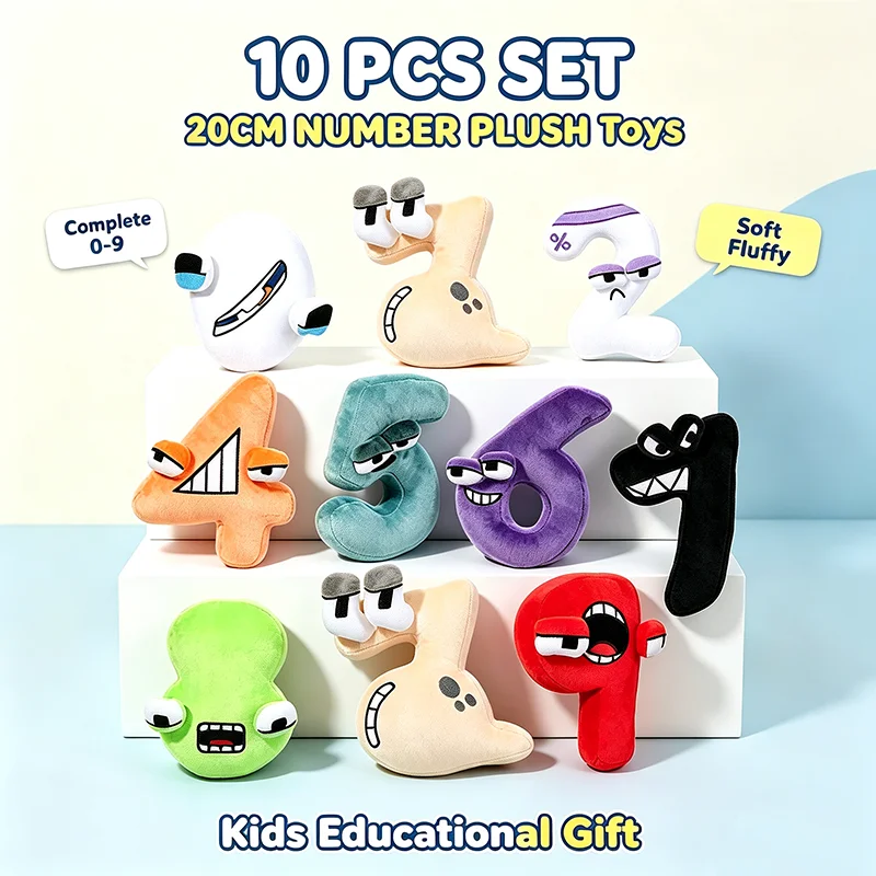20cm New Alphabet Lore Plush Toys Digital Series Numbers Plush Pillow Doll Toys for Children Birthday Gifts Education Doll Toys