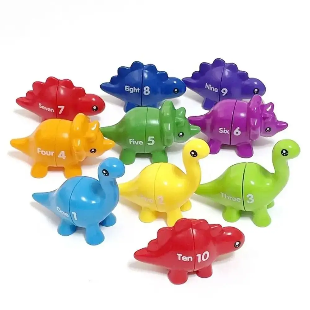 Lettere in plastica Lettere abbinate Blocchi di gioco fronte-retro Ordinamento dei colori Puzzle portatile Montessori Dinosauro Alfabeto sensoriale
