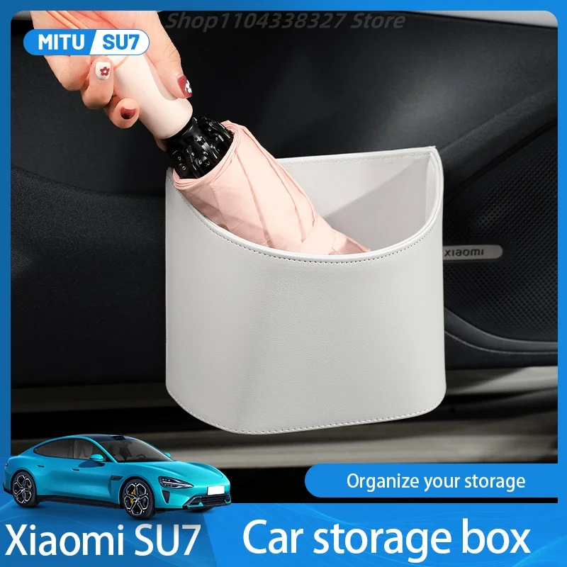 

Xiaomi SU7 Trash Can Storage Bucket Multi-functional Storage Box Leather Car Interior Decoration Accessories