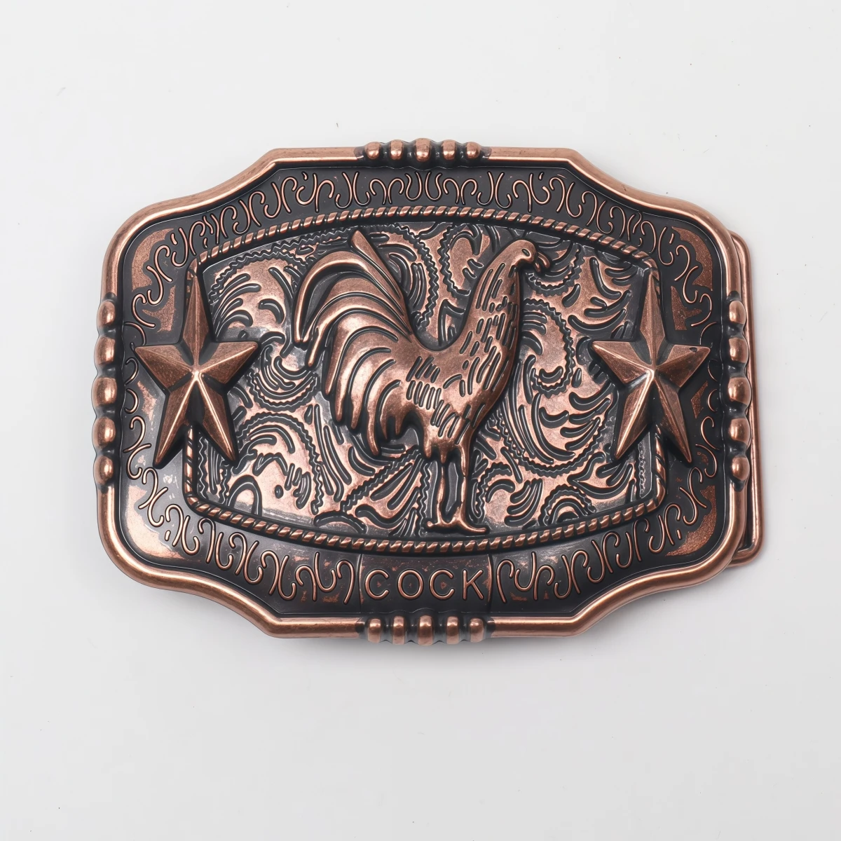 A Belt Buckle Head - A Western Cowboy-Style Belt Buckle Head - A Metal Buckle Head view 3