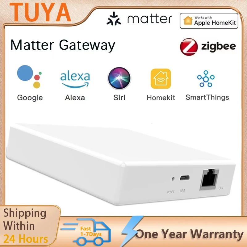 Tuya Zigbee Matter Hub de hilo Zigbee Bridge Matter Gateway Hub Siri control de voz Smart Home Homekit Smartthings Google Alexa