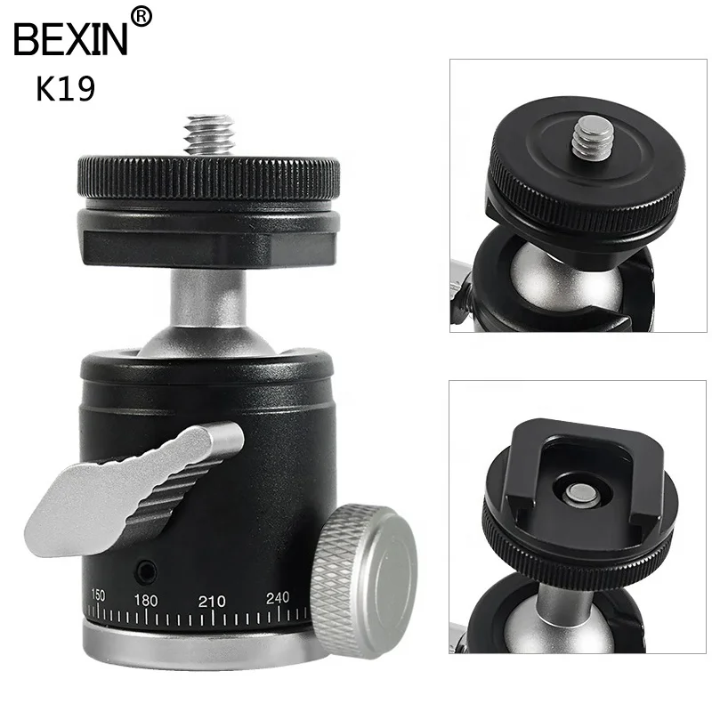 BEXIN Cold Shoe Mini Tripod Ball Head Lightweight Adapter for DSLR DVCameras Flash Monopad