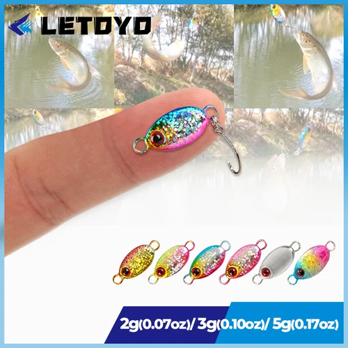 Imagen 1 del producto LETOYO cucharas de pesca 2g 3g 5g, Micro cuchara para área de trucha, cebo giratorio Artificial, señuelos de trucha de Río cucharillas de pesca para truchas cucharas de pesca cuchara española pesca señuelos cucharas