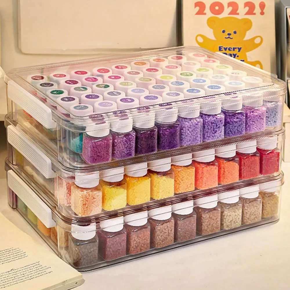 Durable Transparent Perler Bead Storage Box Large Capacity Dustproof Perler Bead Packaging Box with Cover Bead Storage Bottle