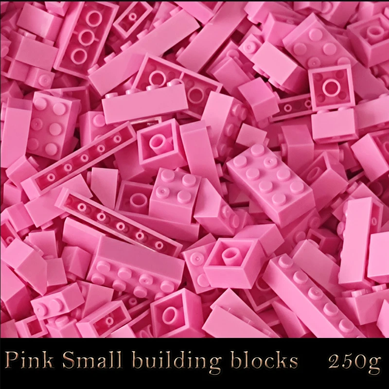 

250g DIY Building Blocks Small Size Pink Brick Bulk Bricks Base Plates Compatible With Duplo Kids Educational Toys For Children