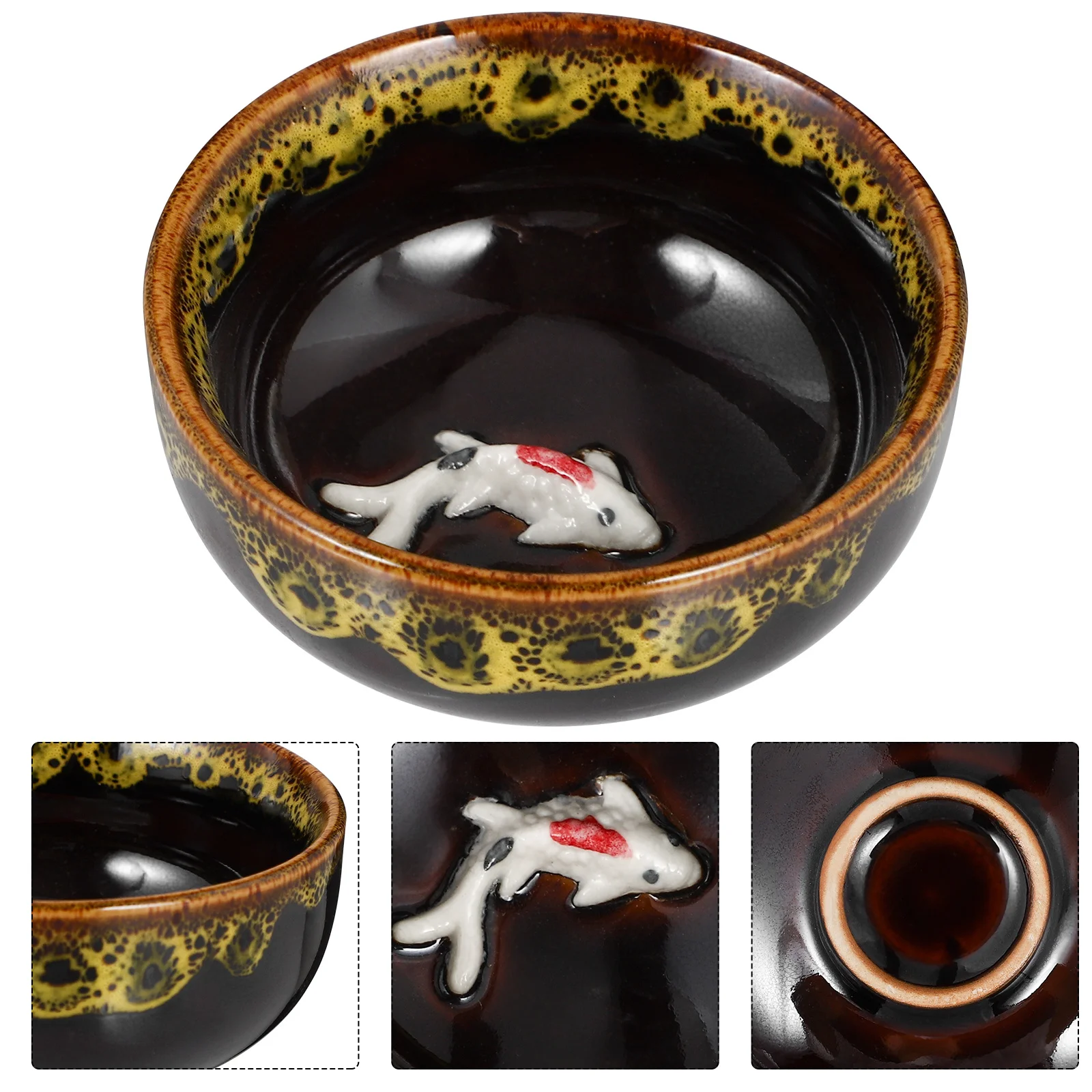 

Ceramic Water Dish Ink Brush Holder Durable Practical Long Lasting Use Simple Design Easy Clean Wash Versatile Ink Tray